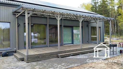 Zadaszenie przydomowe 3x10m, dach z poliwęglanu - garden gazebo pergola