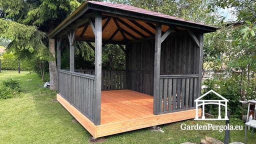 Altana 3x4m z pomarańczową podłogą - garden gazebo pergola