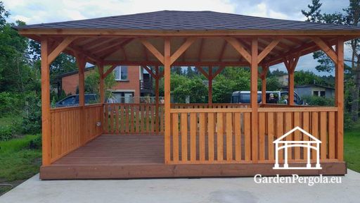 Altana ogrodowa drewniana 4x5 m — przestronna altana z podłogą - garden gazebo pergola