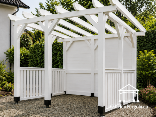 Biała drewniana pergola ogrodowa 3x3 m bez podłogi