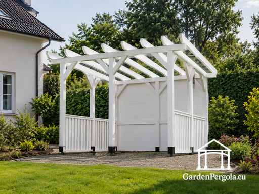 Biała drewniana pergola ogrodowa 3x3 m bez podłogi - garden gazebo pergola