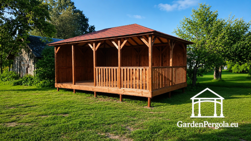 Altana drewniana 4x6 m — altana ogrodowa - garden gazebo pergola