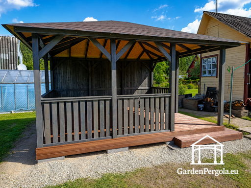 Altana ogrodowa drewniana 4x4,5 m - garden gazebo pergola