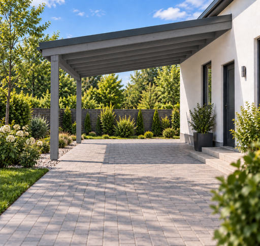 Drewniany carport przydomowy 4x4 m - garden gazebo pergola