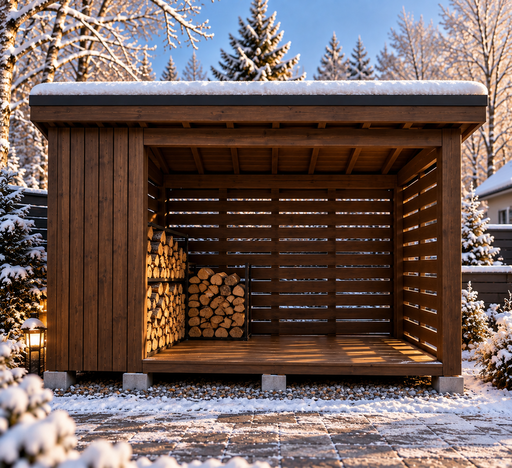 Drewutnia 2 × 3 m z jednospadowym dachem